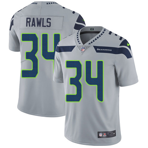 Nike Seahawks #34 Thomas Rawls Grey Alternate Men's Stitched NFL Vapor Untouchable Limited Jersey - Click Image to Close